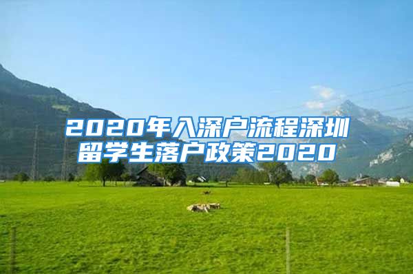 2020年入深戶流程深圳留學生落戶政策2020