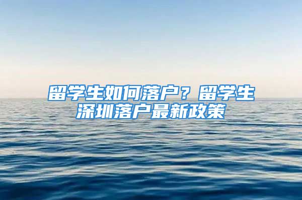 留學生如何落戶？留學生深圳落戶最新政策