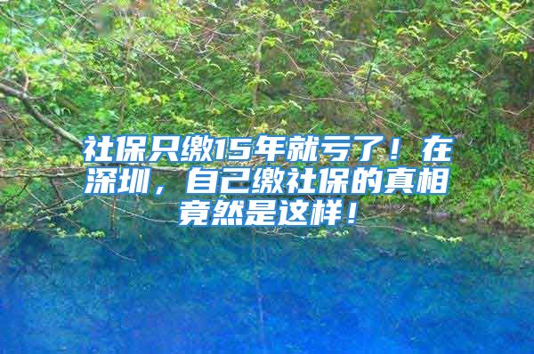 社保只繳15年就虧了！在深圳，自己繳社保的真相竟然是這樣！