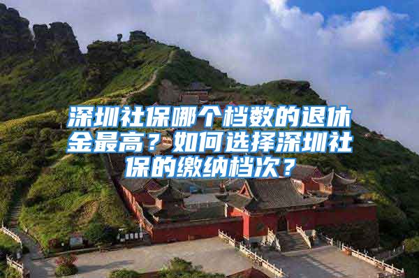 深圳社保哪個檔數的退休金最高？如何選擇深圳社保的繳納檔次？