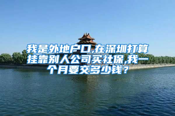 我是外地戶口,在深圳打算掛靠別人公司買社保,我一個月要交多少錢？