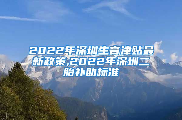 2022年深圳生育津貼最新政策,2022年深圳二胎補助標準