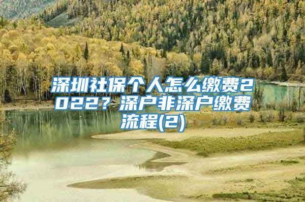 深圳社保個(gè)人怎么繳費(fèi)2022？深戶非深戶繳費(fèi)流程(2)