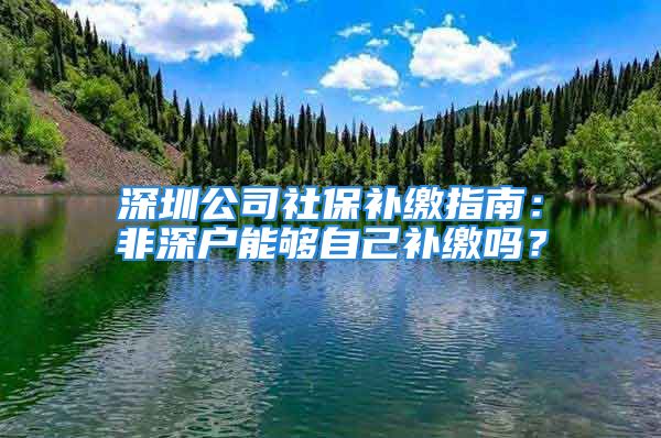 深圳公司社保補繳指南：非深戶能夠自己補繳嗎？