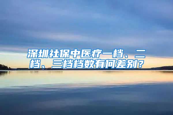 深圳社保中醫(yī)療一檔、二檔、三檔檔數(shù)有何差別？