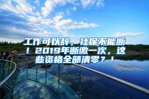 工作可以辭，社保不能斷！2019年斷繳一次，這些資格全部清零？！