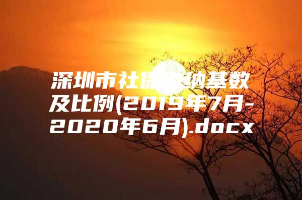 深圳市社保繳納基數(shù)及比例(2019年7月-2020年6月).docx