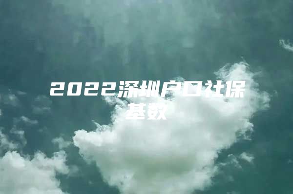 2022深圳戶口社?；鶖?shù)