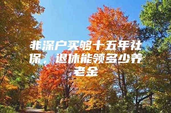 非深戶買夠十五年社保，退休能領(lǐng)多少養(yǎng)老金