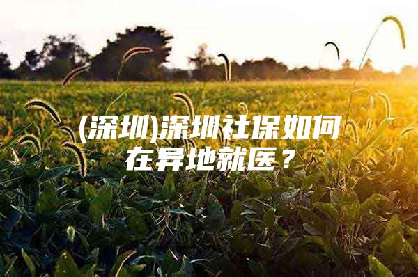 (深圳)深圳社保如何在異地就醫(yī)？