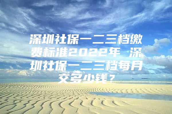 深圳社保一二三檔繳費(fèi)標(biāo)準(zhǔn)2022年 深圳社保一二三檔每月交多少錢？