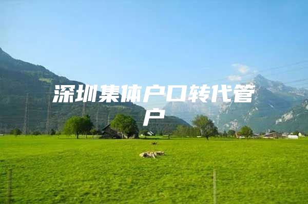 深圳集體戶口轉(zhuǎn)代管戶