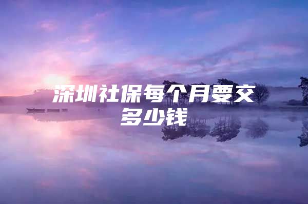 深圳社保每個月要交多少錢