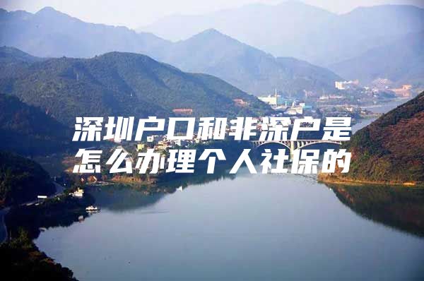 深圳戶口和非深戶是怎么辦理個人社保的