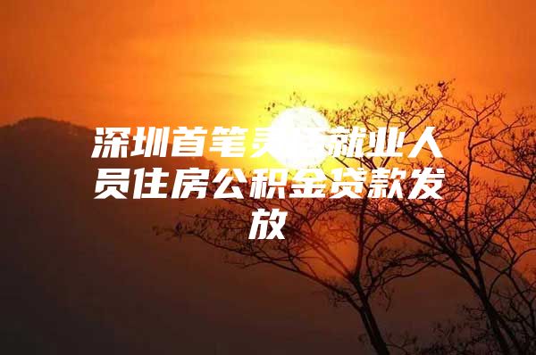 深圳首筆靈活就業(yè)人員住房公積金貸款發(fā)放