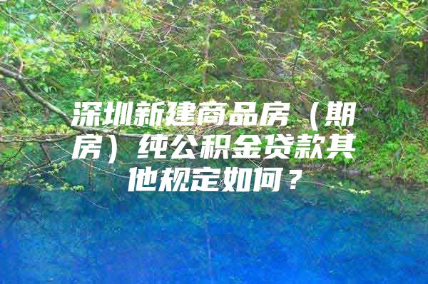 深圳新建商品房（期房）純公積金貸款其他規(guī)定如何？