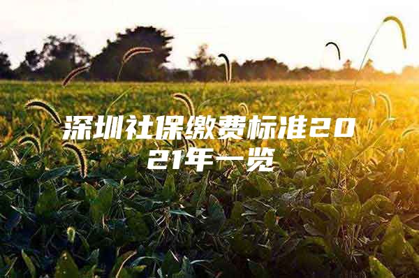 深圳社保繳費(fèi)標(biāo)準(zhǔn)2021年一覽