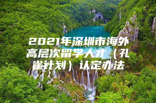 2021年深圳市海外高層次留學人才（孔雀計劃）認定辦法