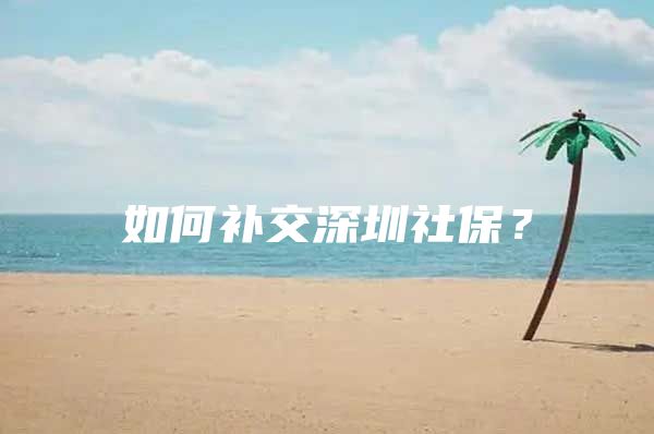 如何補(bǔ)交深圳社保？