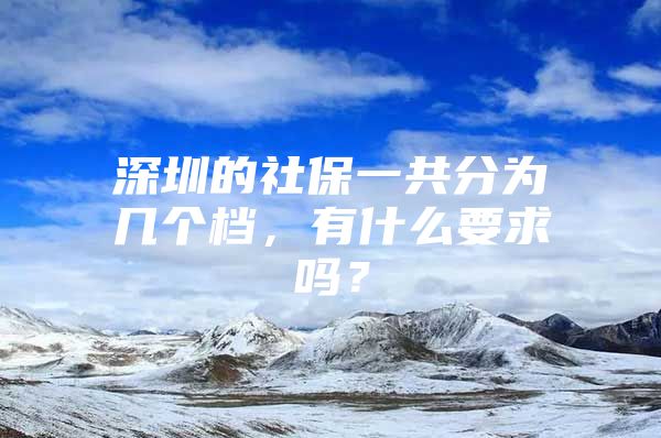 深圳的社保一共分為幾個(gè)檔，有什么要求嗎？