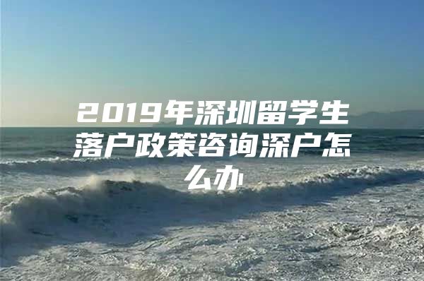 2019年深圳留學(xué)生落戶政策咨詢深戶怎么辦