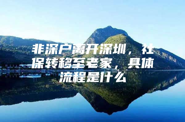 非深戶離開深圳，社保轉(zhuǎn)移至老家，具體流程是什么