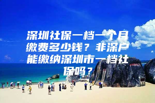 深圳社保一檔一個月繳費(fèi)多少錢？非深戶能繳納深圳市一檔社保嗎？