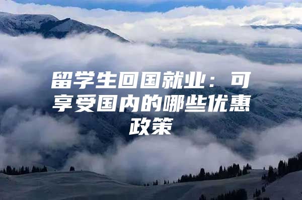 留學(xué)生回國(guó)就業(yè)：可享受?chē)?guó)內(nèi)的哪些優(yōu)惠政策