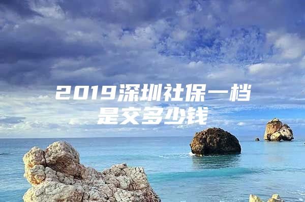 2019深圳社保一檔是交多少錢