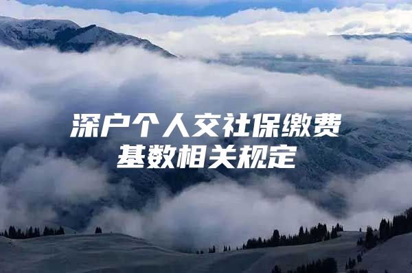 深戶個人交社保繳費基數(shù)相關規(guī)定