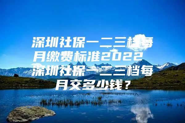 深圳社保一二三檔每月繳費標準2022 深圳社保一二三檔每月交多少錢？