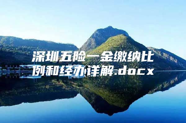 深圳五險(xiǎn)一金繳納比例和經(jīng)辦詳解.docx