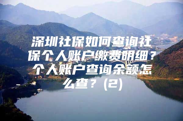 深圳社保如何查詢社保個人賬戶繳費明細(xì)？個人賬戶查詢余額怎么查？(2)