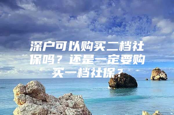 深戶(hù)可以購(gòu)買(mǎi)二檔社保嗎？還是一定要購(gòu)買(mǎi)一檔社保？