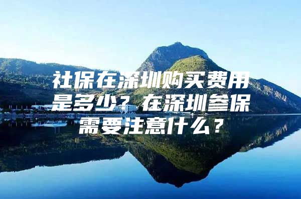 社保在深圳購買費用是多少？在深圳參保需要注意什么？