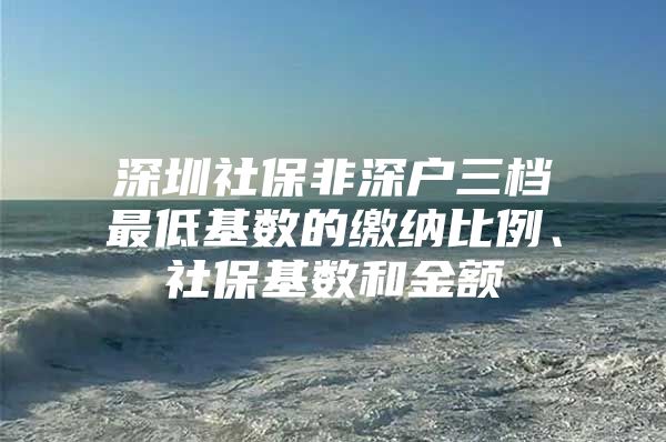 深圳社保非深戶三檔最低基數(shù)的繳納比例、社保基數(shù)和金額