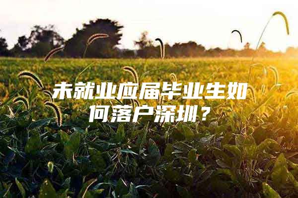 未就業(yè)應屆畢業(yè)生如何落戶深圳？