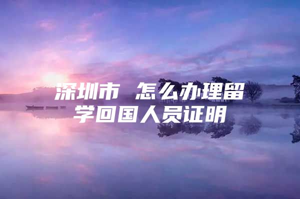 深圳市 怎么辦理留學(xué)回國人員證明