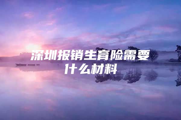 深圳報銷生育險需要什么材料