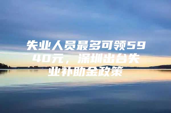 失業(yè)人員最多可領(lǐng)5940元，深圳出臺(tái)失業(yè)補(bǔ)助金政策