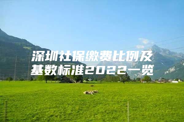 深圳社保繳費比例及基數(shù)標準2022一覽