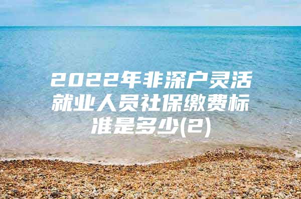 2022年非深戶靈活就業(yè)人員社保繳費(fèi)標(biāo)準(zhǔn)是多少(2)