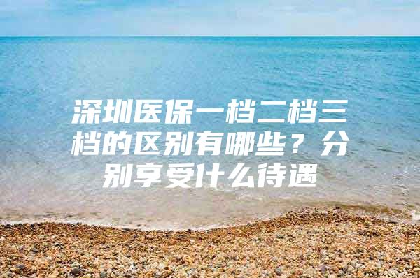 深圳醫(yī)保一檔二檔三檔的區(qū)別有哪些？分別享受什么待遇