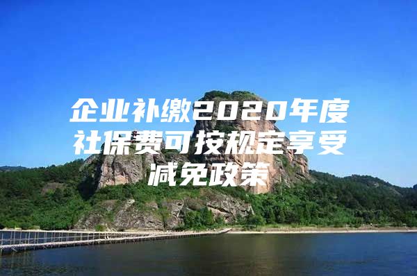 企業(yè)補(bǔ)繳2020年度社保費(fèi)可按規(guī)定享受減免政策