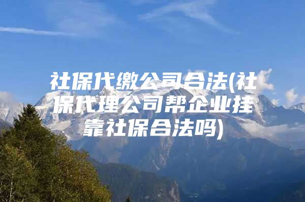 社保代繳公司合法(社保代理公司幫企業(yè)掛靠社保合法嗎)