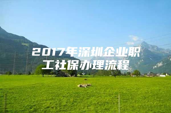 2017年深圳企業(yè)職工社保辦理流程