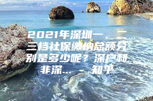 2021年深圳一、二三檔社保繳納總額分別是多少呢？深戶和非深... - 知乎