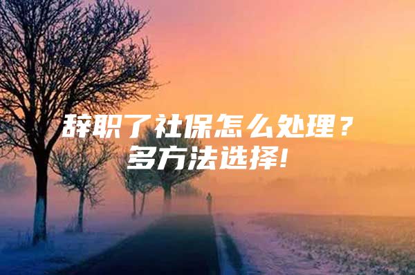 辭職了社保怎么處理？多方法選擇!