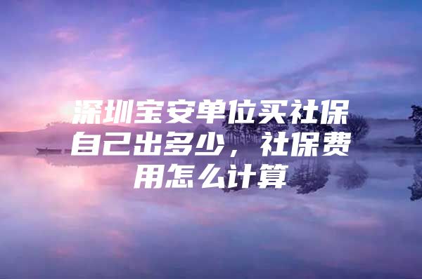 深圳寶安單位買社保自己出多少，社保費(fèi)用怎么計(jì)算