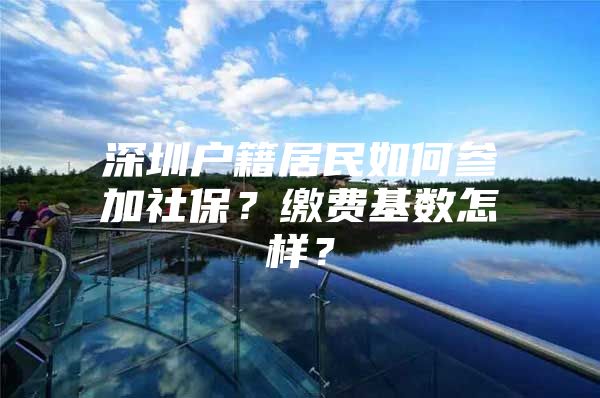 深圳戶籍居民如何參加社保？繳費基數(shù)怎樣？